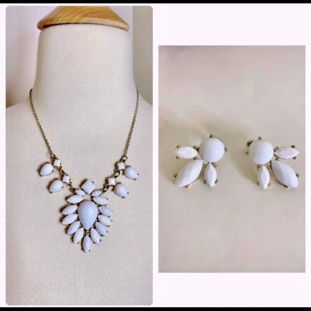 Matte Gem Necklace and‎ Earring Set
